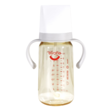 爱得利（evorie）婴儿奶瓶 宽口径带手柄带重力球PPSU奶瓶 300ml灰 (自带十字孔)