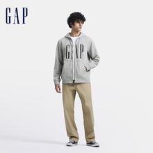 Gap 男女装2024秋季新款印花字母logo抓绒连帽卫衣休闲660128外套 灰色 170/92A(M) 亚洲尺码