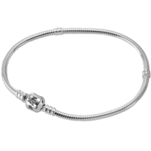 潘多拉（PANDORA）硬糖手链925银柱形扣简约diy蛇骨链情侣款生日礼物送女友 硬糖手链 17cm