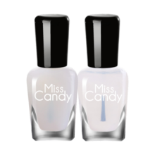 Miss Candy透明指甲油15ml蛋白强韧底油亮油美甲套装免烤护甲油可撕拉SC012