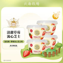 北海牧场 宝石碗系列组合 0蔗糖风味发酵乳 低温酸奶健身代餐 多口味任选 草莓流心芝士味140g×12杯