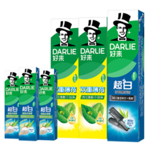 plus会员、需首购:DARLIE好来(原黑人)薄荷竹炭牙膏套装420g 清新口气 去渍亮白