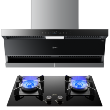 美的（Midea）家用抽油烟机DK7顶侧双吸25大吸力1000Pa脱排油烟机燃气灶具热水器套餐大风量厨房烟灶套装多件套 【烟灶套装】搭配大火力聚焰猛火灶Q310-M 【管道天然气】