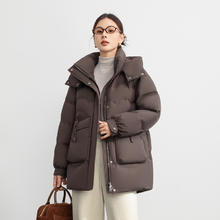 88VIP会员：雪中飞 2025冬女士中长款羽绒服可脱卸帽绳结时尚优雅气质保暖