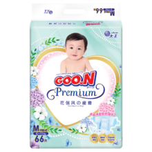 京东百亿补贴、PLUS会员：GOO.N 大王 花信风纸尿裤 M66片(6-11kg)