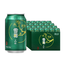 38节、plus会员：雪花啤酒(Snowbeer) 晶粹 330ml*24听 拍3件 劲爽清冽