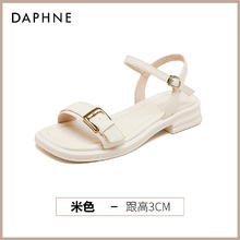 达芙妮 女款一字带露趾凉鞋 3024101726