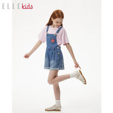 ELLE kids 莱赛尔软牛仔背带短裤