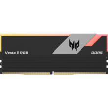 宏碁掠夺者（PREDATOR）32G(16G×2)套装 DDR5 6600频率 台式机内存条 Vesta II 炫光星舰RGB灯条(C34) 石耀黑 AI电脑配件