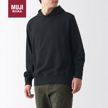 MUJI 無印良品 无印良品（MUJI）男式 紧密织毛圈 套头卫衣 连帽卫衣 ABI09A2A 黑色 S