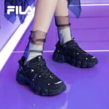 FILA 斐乐女鞋官方猫爪鞋III代女鞋 厚底老爹鞋休闲运动鞋 黑-BK 38.5