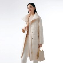 波司登 鹅绒精选 冬优雅气质收腰外套女中长款翻领羽绒服