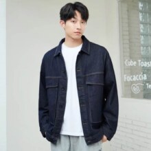 需首购：gxg.jeans 秋季薄款外穿复古蓝色牛仔夹克男式外套