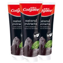 闭眼买、plus会员、京东百亿补贴:高露洁（Colgate）天然竹子活炭清新口气竹炭美白牙膏100g*3 美白牙齿