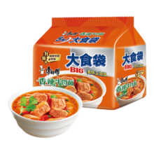 限地区，Plus：康师傅 方便面 大食袋香辣牛肉面五连包144g*5 泡面袋装速食 方便食品