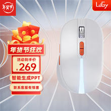 努技AI智能无线办公语音鼠标蓝牙 人体工学可充电三模中手适用型 冰川白 2.4G+蓝牙