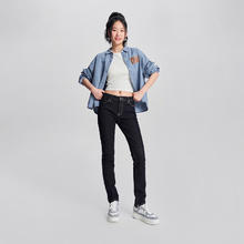 Lee 24早秋433修身高腰窄脚清水洗女牛仔裤显瘦潮LWB100433206 清水洗 26