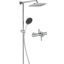 汉斯格雅（Hansgrohe） 双飞雨恒温花洒淋浴龙头柯洛梅达240超大方形顶喷多功能花洒套装 旗舰升级款26777升级境雨