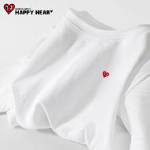 查尔斯桃心 CHARLES JANG'S HAPPY HEART 短袖t恤女2025潮牌百搭夏季初中生内搭打底衫纯棉正落上衣服 白色 小桃心_K XL