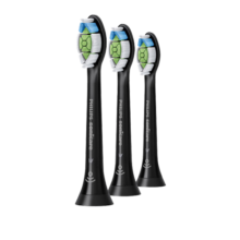 飞利浦（PHILIPS）电动牙刷头 钻石亮白型牙刷头 适配HX9352HX9362HX9332HX9372 3支 装钻石亮白HX6063/96黑色