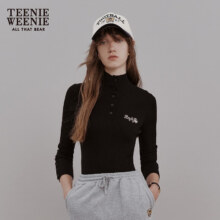 20点：Teenie Weenie小熊春装坑条棕色美拉德穿搭毛衣灰色毛针织衫女 黑色 155/XS