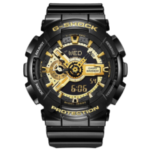 卡西欧（CASIO）手表男学生经典黑金时尚双显多功能时尚运动电子表七夕情人节礼物 京仓速发黑金GA-110GB-1A
