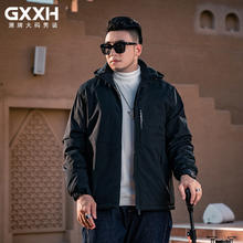 GXXH 潮牌大码男装连帽棉衣 t22635c