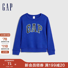 Gap 男幼童秋冬款LOGO抓绒运动卫衣747829儿童装休闲上衣 蓝色 110cm(4岁)尺码偏小选大一码