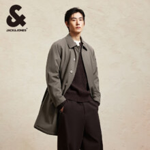 20点开始：JACK&JONES 杰克·琼斯 男装 加棉静奢风衣外套中长款棉服大衣 E08