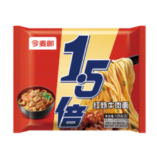 PLUS会员：今麦郎 1.5倍速食宵夜 红烧牛肉味拉面 125g*5袋