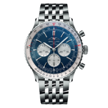 百年灵（BREITLING）【情人节礼】航空计时B01自动机械男士手表46瑞士机械表 蓝色 -钢带-46mm