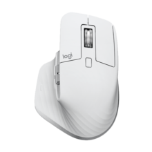 罗技（Logitech）大师系列 MX Master 3S 无线蓝牙鼠标 人体工学 办公 静音鼠标 高端 珍珠白 带无线接收器