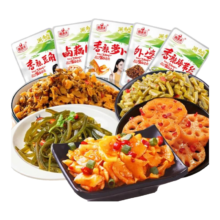 湘满天 香辣萝卜豆角海带丝藕片 素菜混合装*5包
