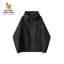 William fox&sons 三防高密度科技 斜纹面料立体裁剪 机能风户外连帽男 黑色