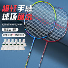 李宁 LI-NING 凯胜羽毛球拍正品双拍全碳素纤维超轻专业羽毛球球拍单拍套装