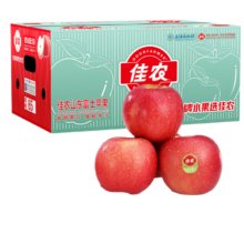 PLUS会员：佳农 烟台红富士苹果 净重10斤装 特级果 单果240g+ 礼盒装