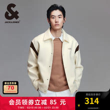 杰克琼斯 男款胸前刺绣字母图案翻领夹克外套 224321041