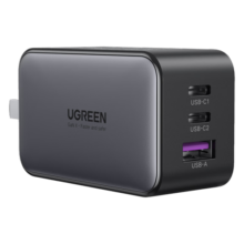 绿联（UGREEN）65W氮化镓充电器Type-C多口快充头适用pd45W苹果16iPhone15华为手机MacBook笔记本电脑数据线插头