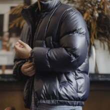 20点：马登  美式多维方格90白鸭绒工装羽绒服