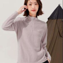 20点：Pioneer Camp 拓路者 摇粒绒卫衣女春季保暖抓绒衣 半高领 灰紫