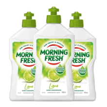 morning fresh晨新辰清澳洲进口浓缩洗洁精 清新青柠400ml*3 高效去油清洗剂