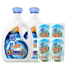 家安（HomeAegis）酵素阳光净菌净护洗衣液2kg*2瓶+500g*4袋 12斤阴干无异味