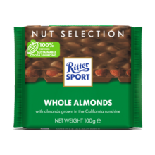 瑞特滋（RITTER SPORT）全扁桃仁牛奶巧克力 零食糖果情人节礼物送男女友德国原产 100g