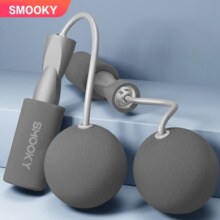 SMOOKY两用跳绳中考专用考试成人儿童男女轴承负重跳绳室内健身器材 深空灰/有绳无绳两用 大球65mm 大球65mm