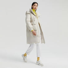 波司登 女羽绒服大廓型中长款可脱卸帽时尚纯色百搭休闲