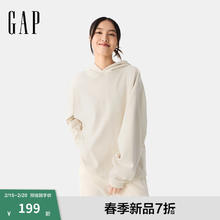 Gap 2025春季新款 logo连帽卫衣 女款 米色 L (170/88A)