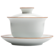 南山先生|哑光脂白盖碗 三才碗功夫茶具 茶壶泡茶茶碗 马蹄莲--脂白三才碗140ml