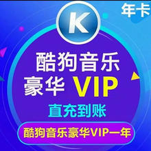 酷狗音乐 豪华VIP会员年卡 12个月