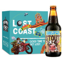 限7号：Lost Coast 迷失海岸 巧克力牛奶花生酱 美国进口 世涛精酿啤酒 355ml*6瓶 礼盒装