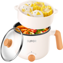 苏泊尔（SUPOR） 电煮锅 宿舍小电锅 电蒸锅 泡面小火锅 多功能电热锅 带蒸屉1.2L多用途锅 H12YK629